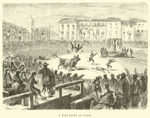 En tyrefægtning i Cuzco af Edouard Riou